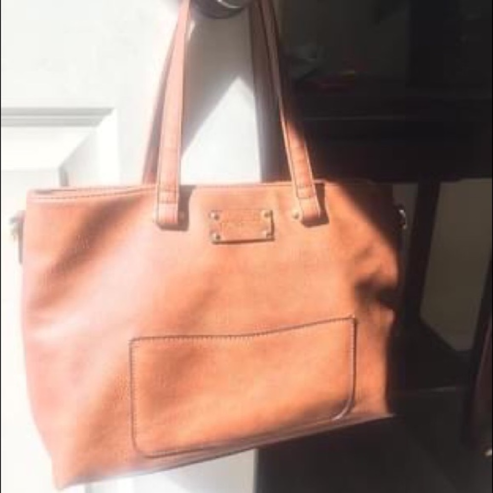 Gussaci brown faux leather tote